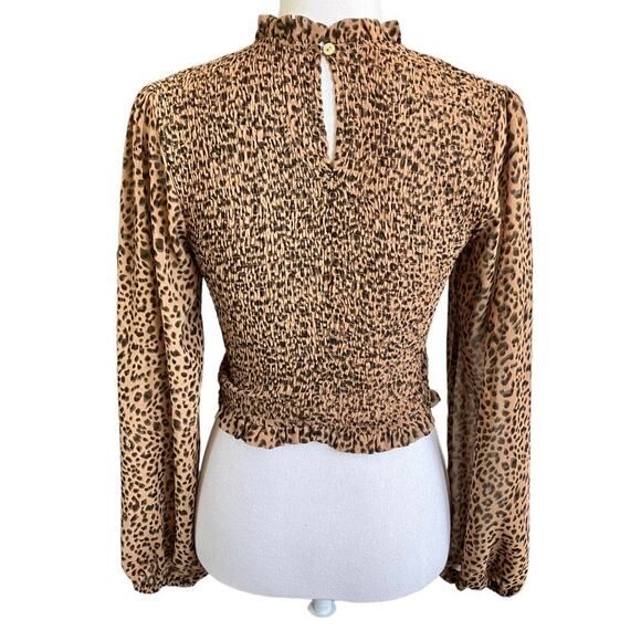 ILLA ILLA Animal Print Sheer Top Blouse Medium - Picture 2 of 3